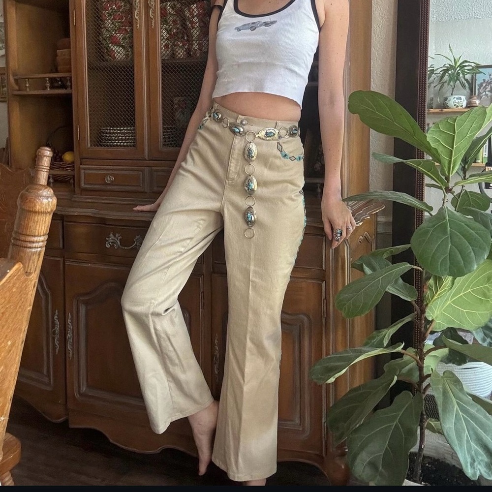 Ralph Lauren Beige Straight Leg Jeans